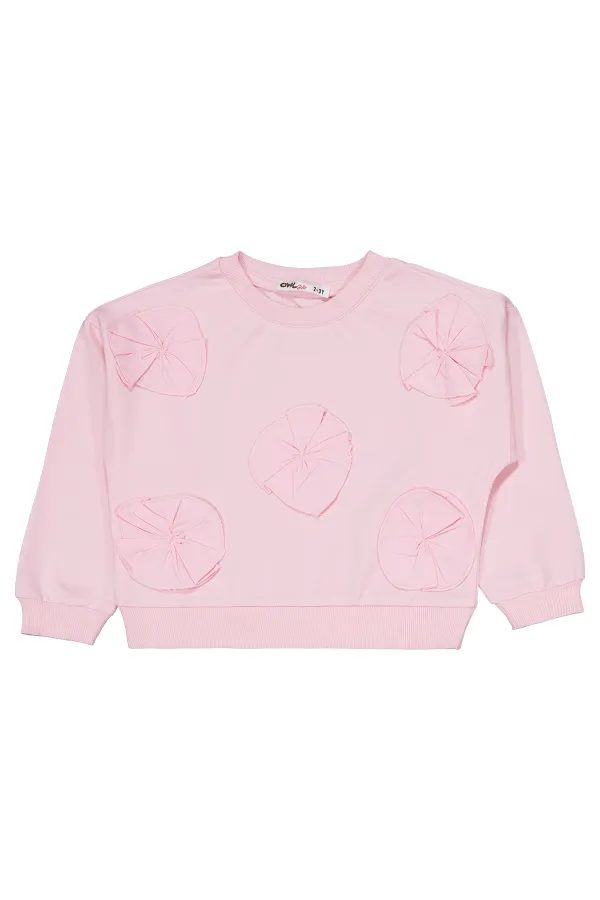 Kız Çocuk Eşofman Takımı 2-5 Yaş Pudra - Paket