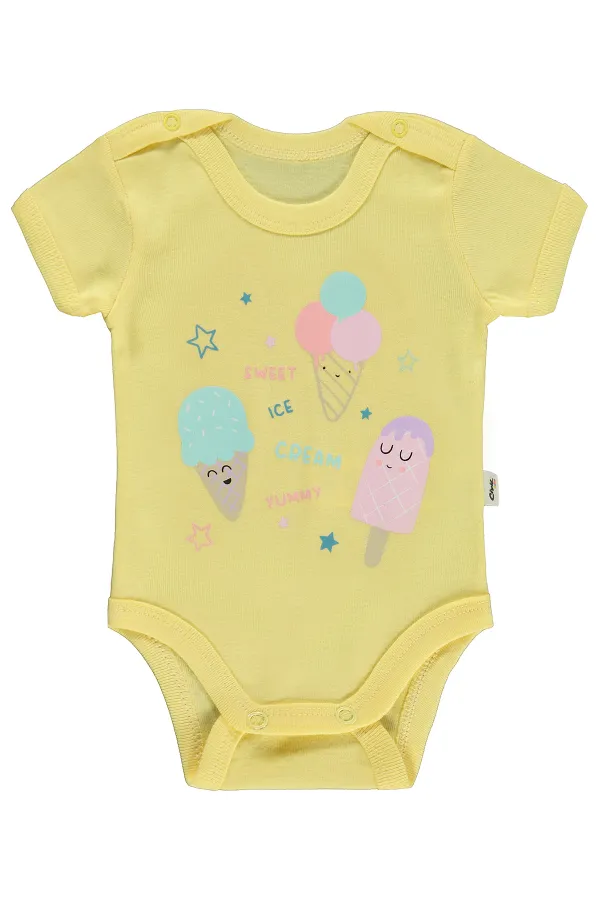 Baby Snap Bodysuit 0-24 Months Light Yellow - Package