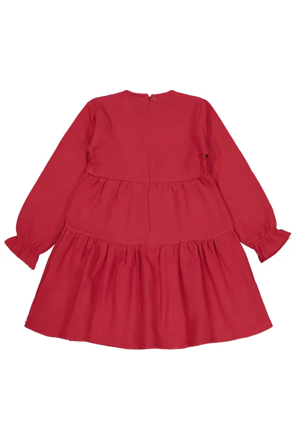 Girl's Vest and Dress 6-9 Years Red - Package