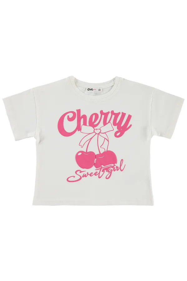 Kız Çocuk Tişört 2-5 Yaş Ekru - Paket