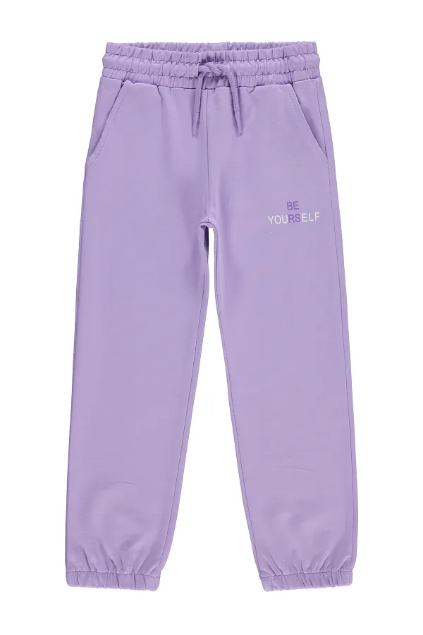 Pantalon de survêtement pour fille, 6-9 ans, lilas foncé - Lot