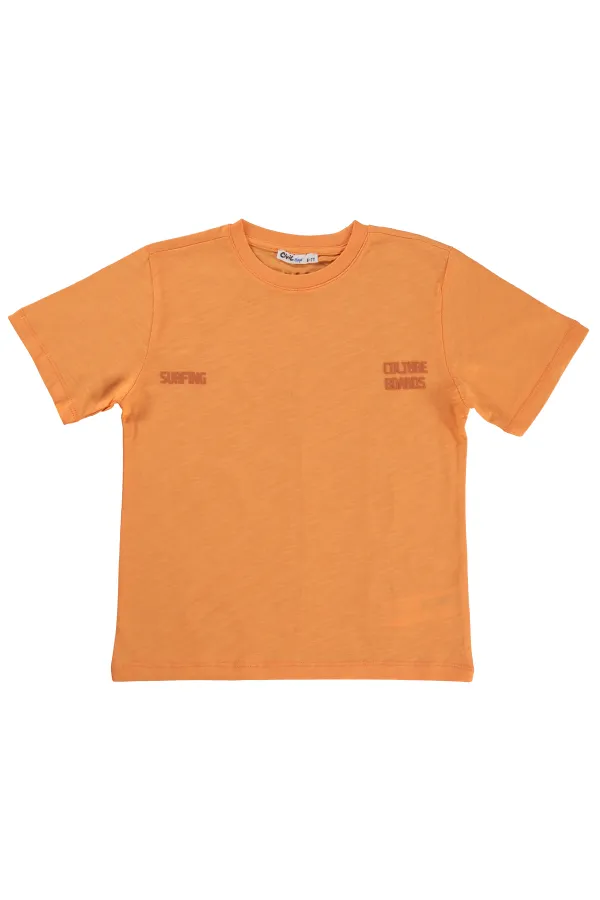 T-shirt garçon, 6-9 ans, orange - Lot