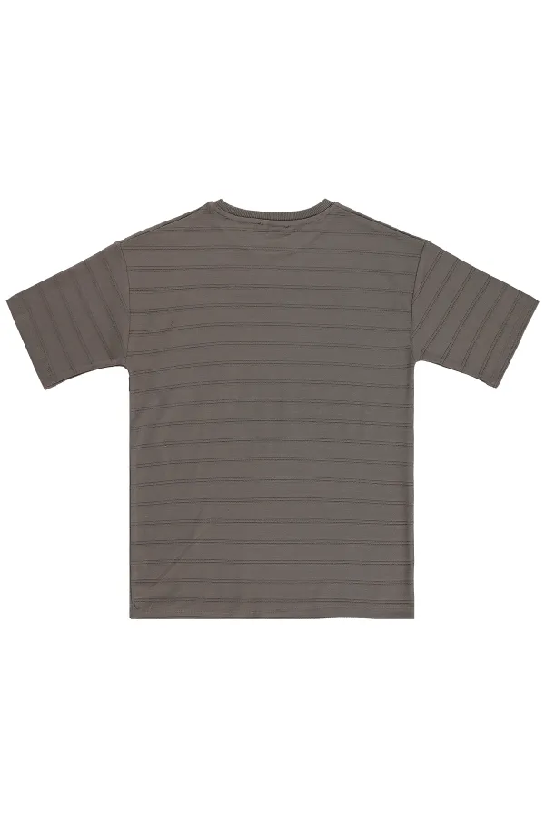 T-shirt garçon, 6-9 ans, marron foncé - Lot