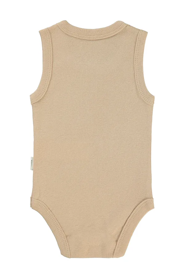 Body bébé à boutons-pression 0-24 mois, couleur café au lait - Emballage