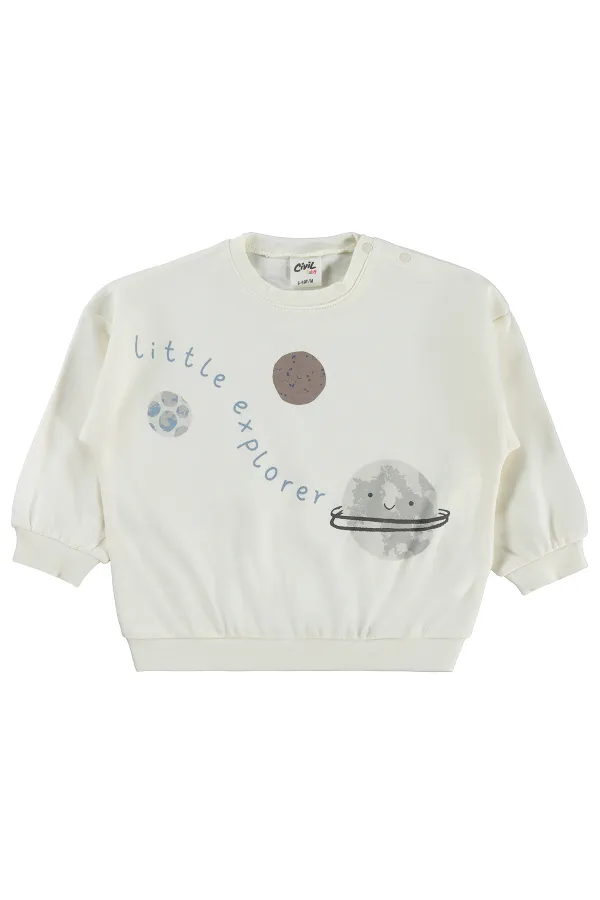 Bebek Sweatshirt 0-24 Ay Ekru - Paket