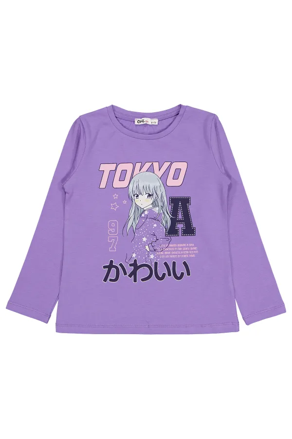 Kız Çocuk Sweatshirt 6-9 Yaş Mor - Paket