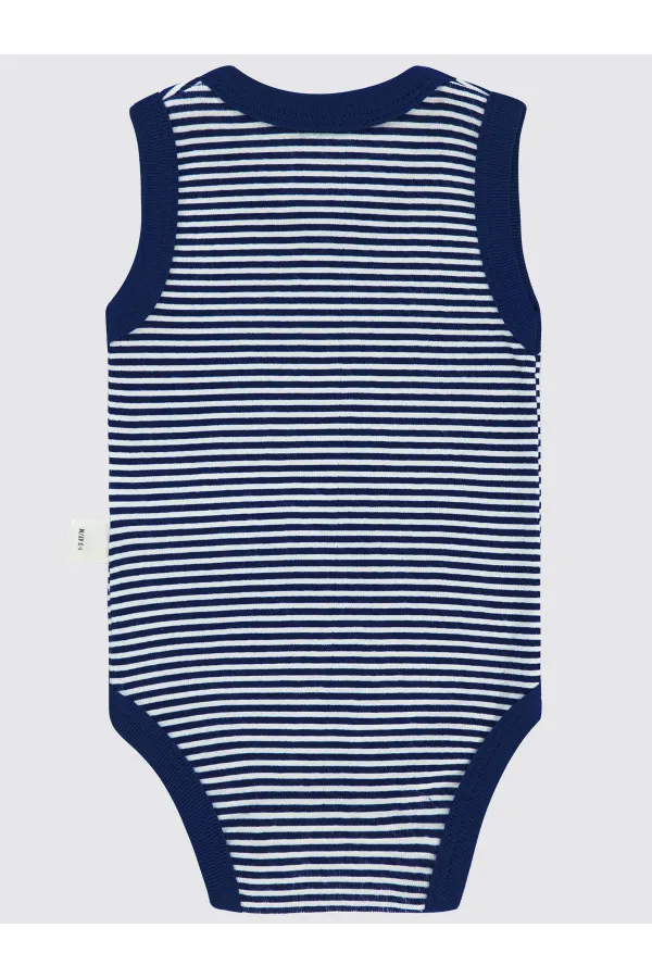 Bebek Çıtçıtlı Badi 0-24 Ay Lacivert - Paket