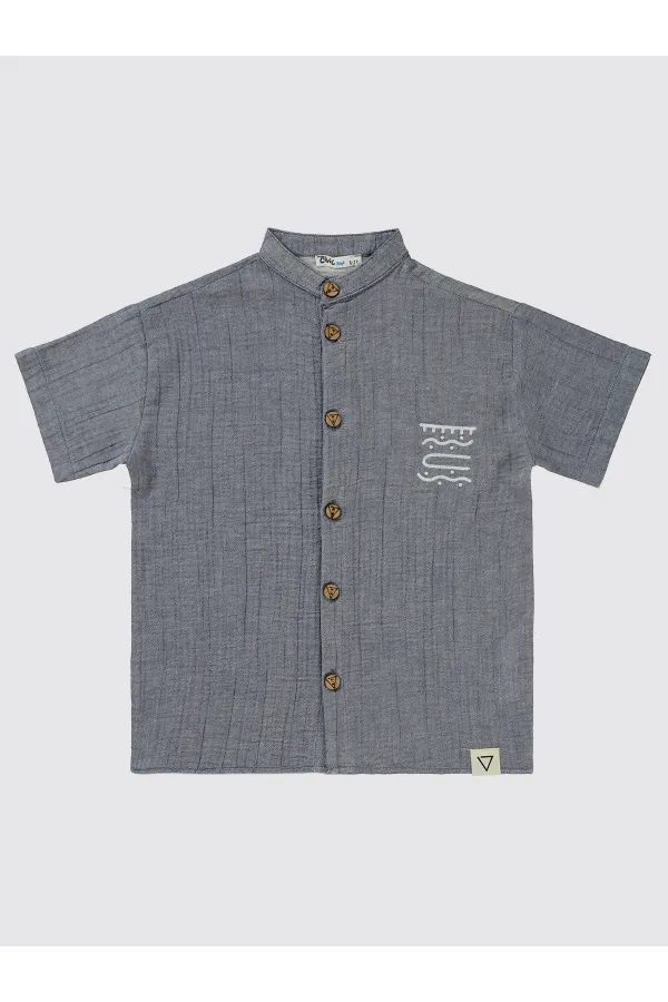 Boy Shirt 6-9 Years Indigo - Package Boy Shirt 6-9 Years Indigo - Package