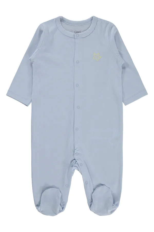 Grenouillère bébé 0-24 mois bleue - Emballage