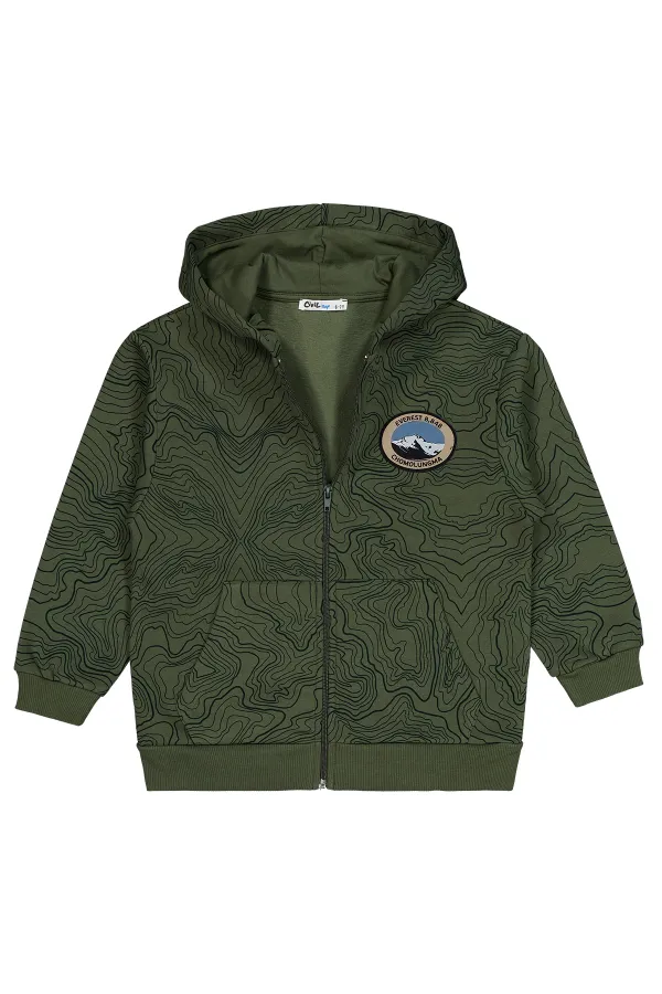 Erkek Çocuk Hırka 10-13 Yaş Koyu Haki - Paket