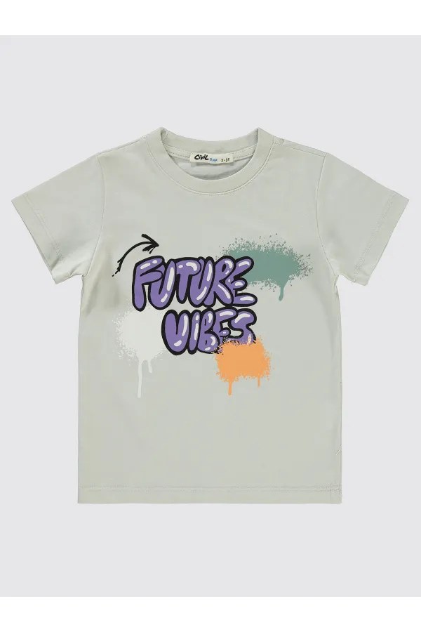 Boys T-Shirt 2-5 Years Old Light Gray - Pack