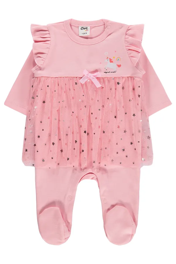 Bebek Pijama Takımı 0-24 Ay Gül Pembe - Paket