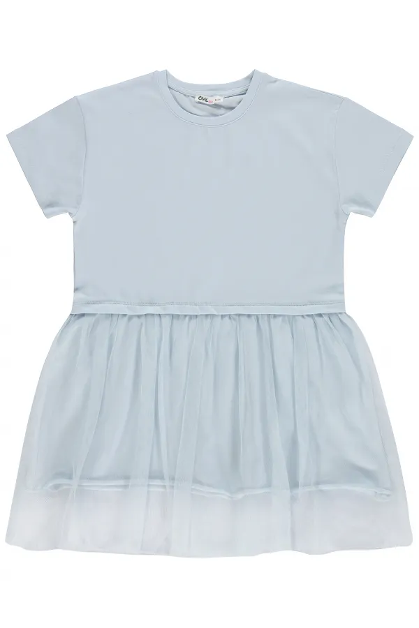 Kız Çocuk Jile ve Elbise 6-9 Yaş Açık Mavi - Paket