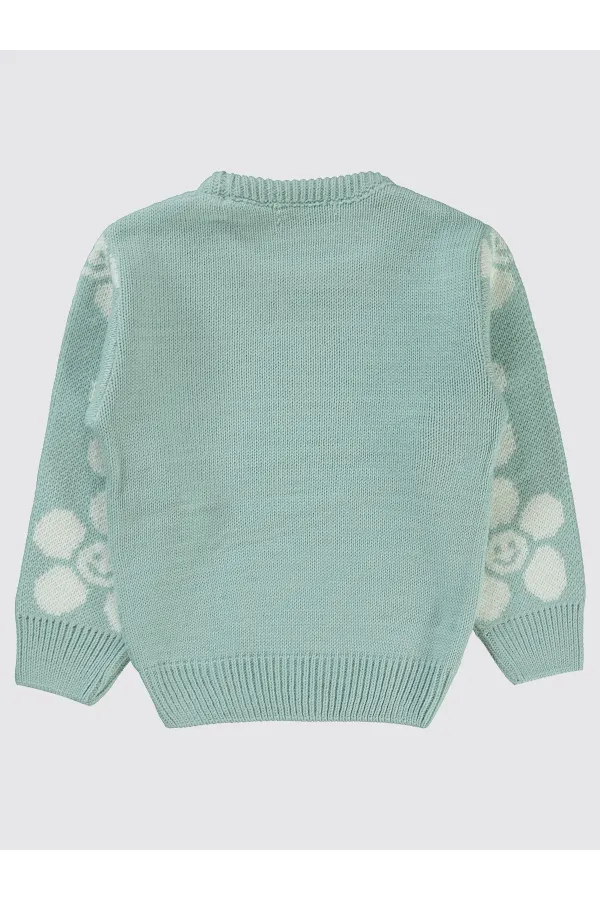 Kız Çocuk Kazak 2-5 Yaş Çağla Yeşili - Paket