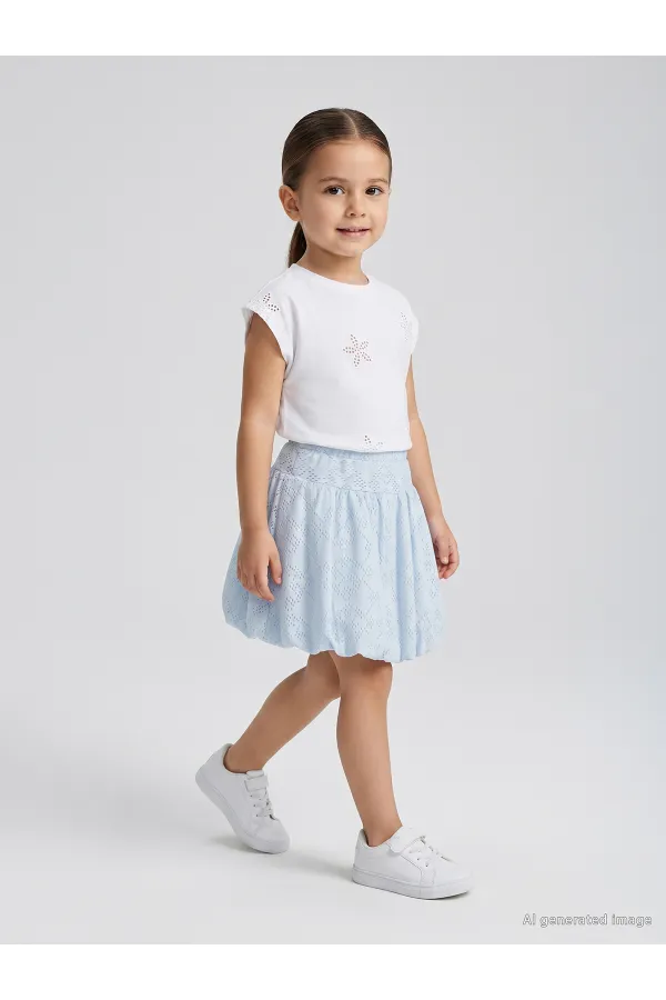 Girls' Skirt, Ages 2-5, Light Blue - Package Girls' Skirt, Ages 2-5, Light Blue - Package