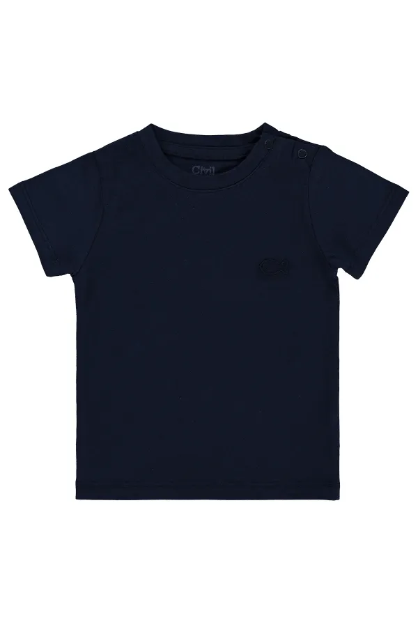 T-shirt bébé, taille 0-24 mois, bleu marine - Emballage