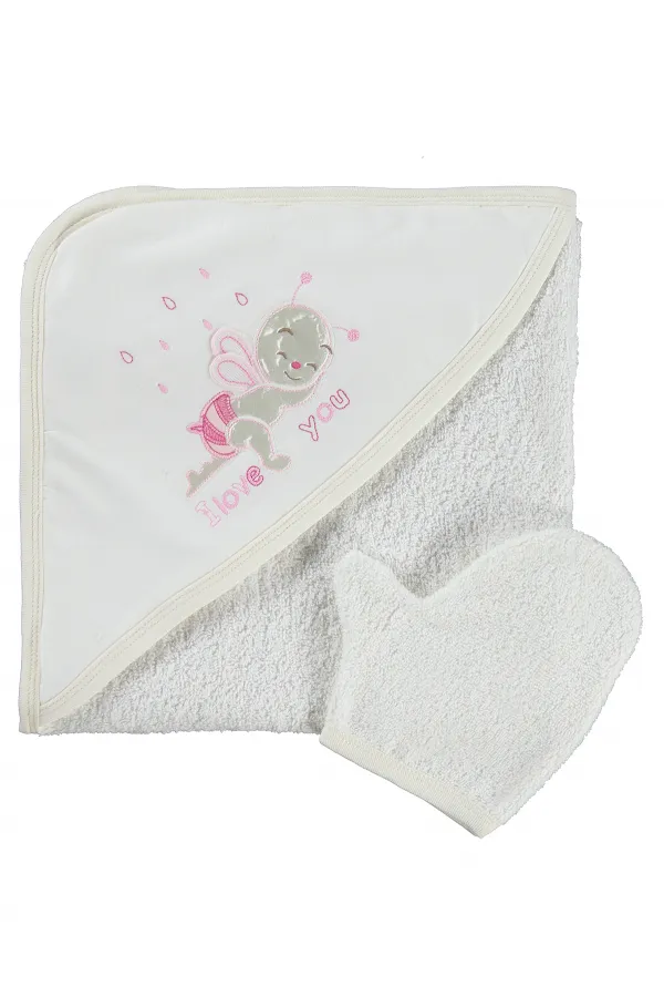 Bebek Havlu 0-24 Ay Ekru-Pembe - Paket