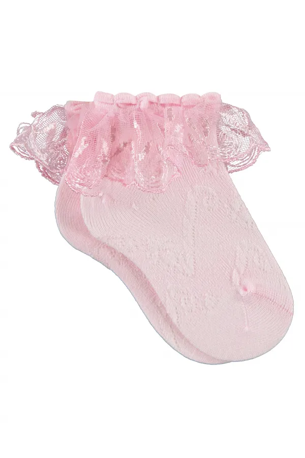 Chaussettes courtes roses pour filles de 2 à 9 ans - Lot
