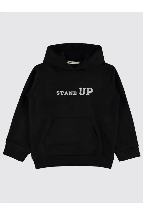 Erkek Çocuk Sweatshirt 6-9 Yaş Siyah - Paket
