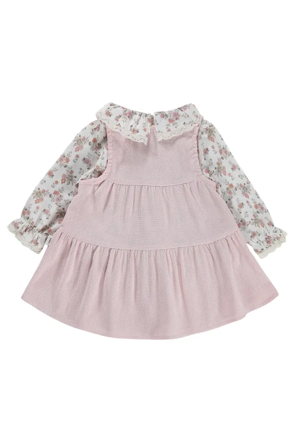 Bebek Jile ve Elbise 0-24 Ay Pudra - Paket