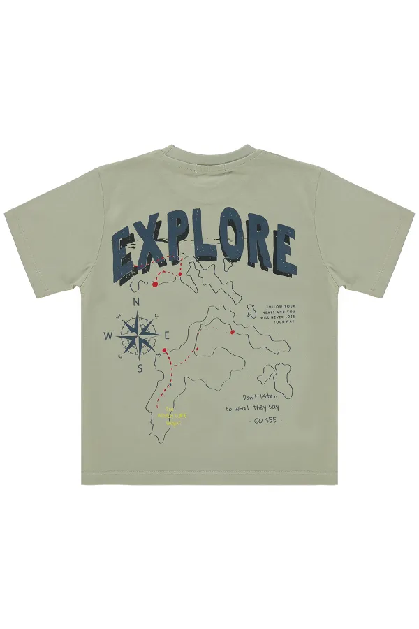 T-shirt garçon, 10-13 ans, gris clair - Lot