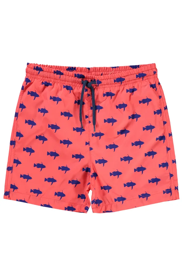 Erkek Çocuk Deniz Şort 6-9 Yaş Nar - Paket