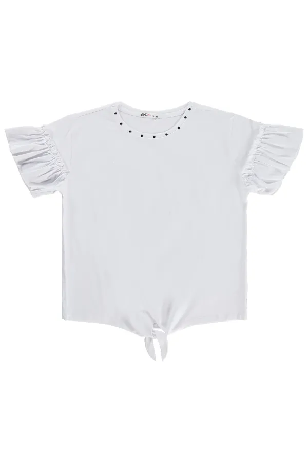 Girls' T-shirt, Ages 10-13, Off-White - Pack