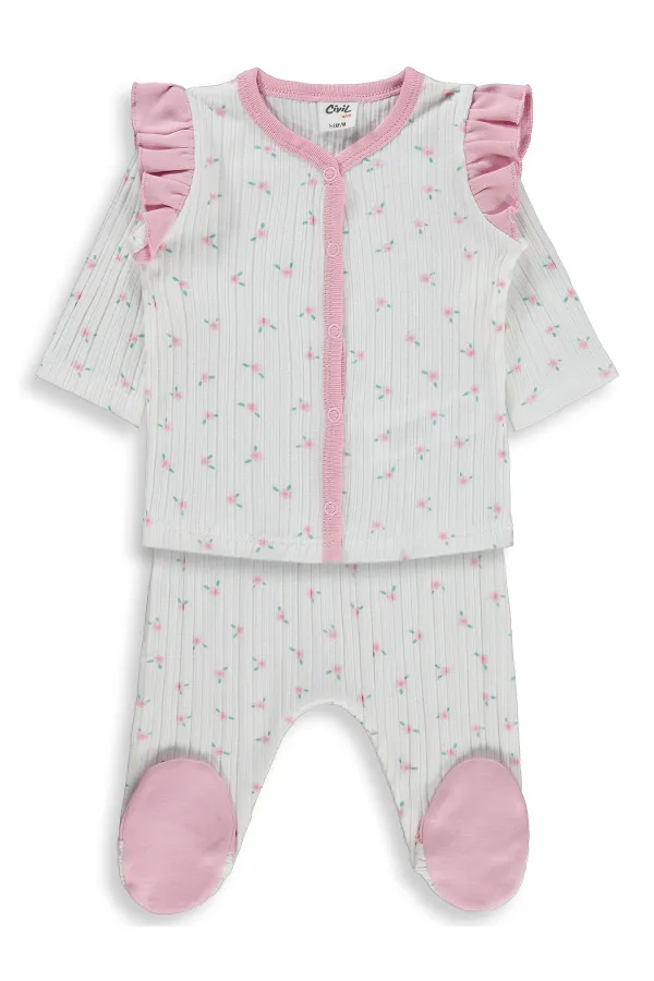 Baby Pajama Set 0-24 Months, Off-White - Package