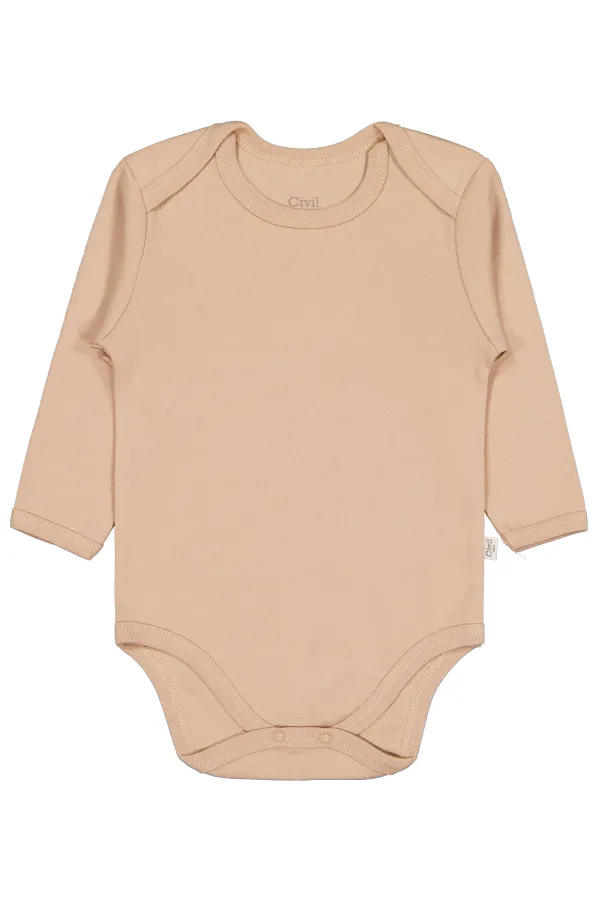 Body bébé à boutons-pression 0-24 mois, couleur café au lait - Emballage