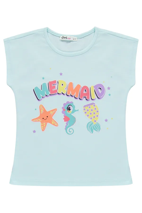 Kız Çocuk Pijama Takımı 6-9 Yaş Açık Mint - Paket