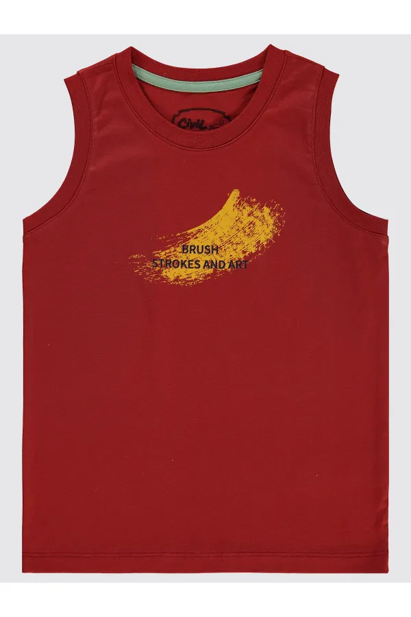 Erkek Çocuk Tişört 6-9 Yaş Koyu Bakır - Paket