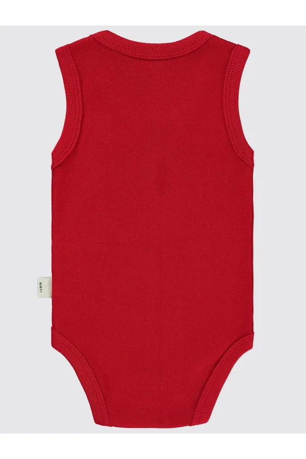 Bebek Çıtçıtlı Badi 0-24 Ay Kırmızı - Paket