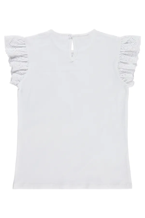 T-shirt fille, 10-13 ans, blanc cassé - Emballage