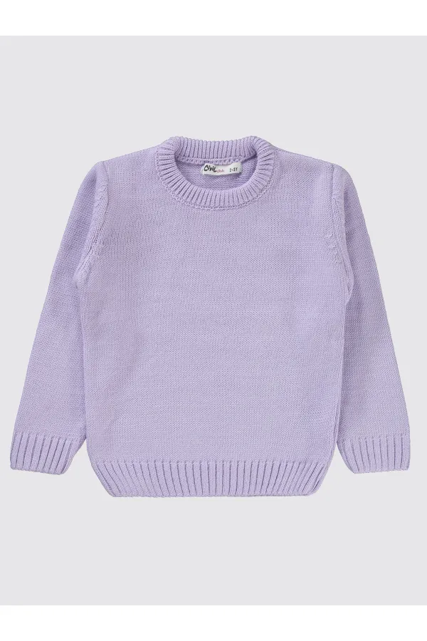 Pull pour fille de 2 à 5 ans, couleur lavande douce - Emballage