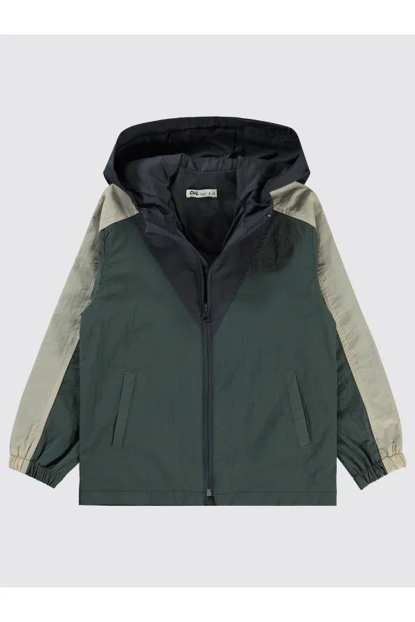 Erkek Çocuk Yağmurluk 6-9 Yaş Koyu Haki - Paket