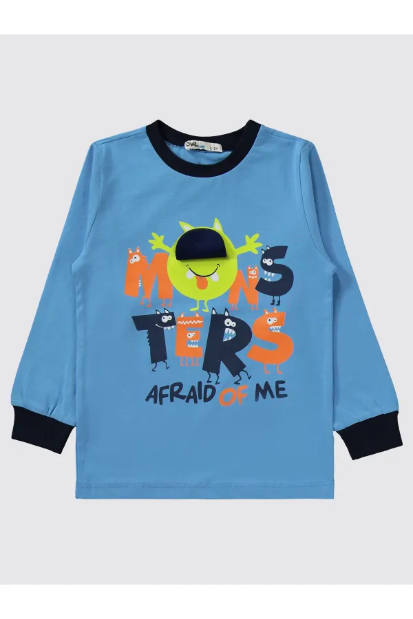 Erkek Çocuk Pijama Takımı 2-5 Yaş Lacivert - Paket