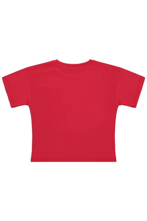 Kız Çocuk Tişört 6-9 Yaş Kırmızı - Paket