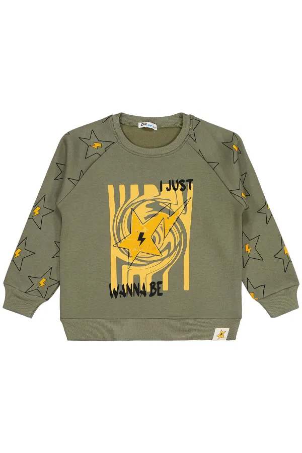 Boys Sweatshirt 6-9 Years Khaki - Package