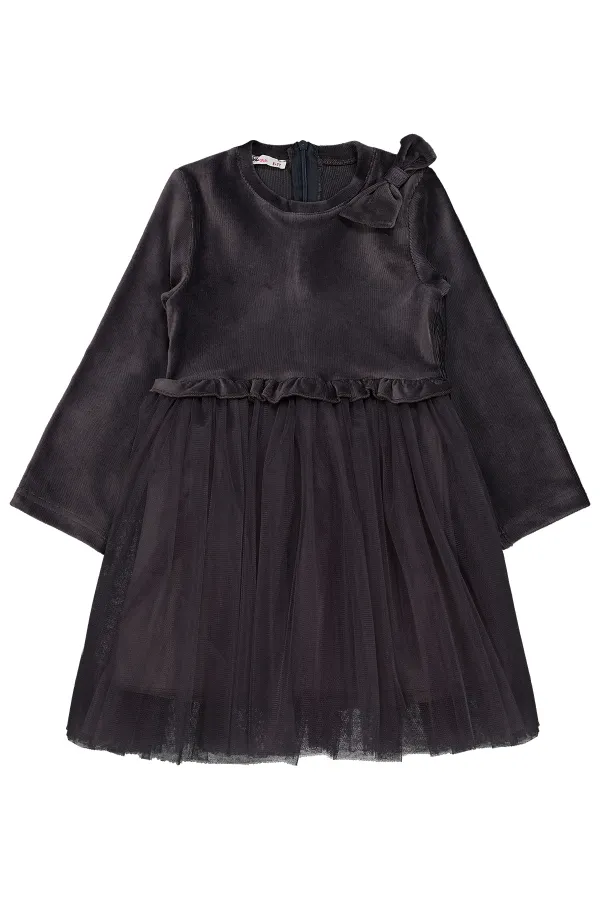 Ensemble gilet et robe anthracite pour fille de 6 à 9 ans - Paquet