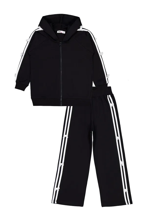Girls Tracksuit Set 6-9 Years Old Black - Package