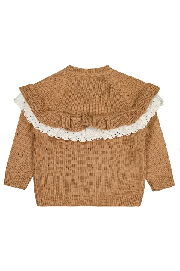 Kız Çocuk Kazak 2-5 Yaş Açık Kahve - Paket