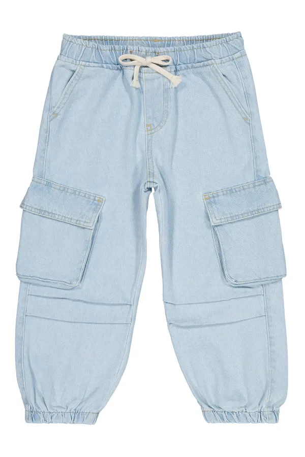 Kız Çocuk Pantolon 2-5 Yaş Buz Mavi - Paket