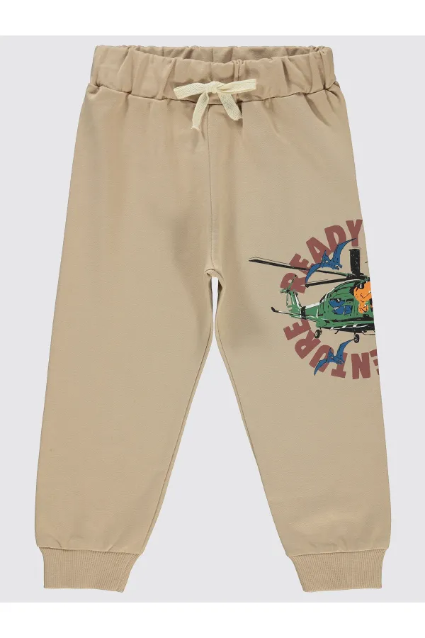 Erkek Çocuk Eşofman Altı 2-5 Yaş Taş Rengi - Paket