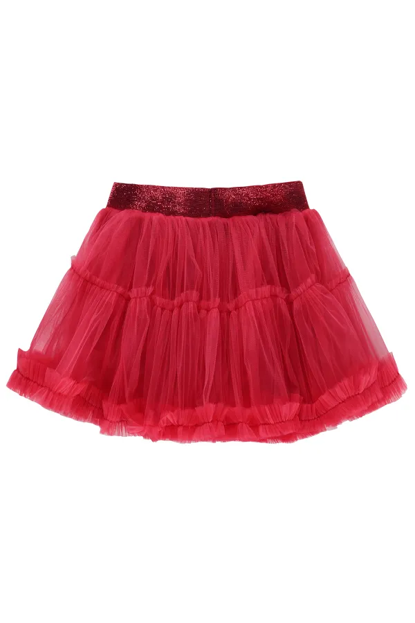 Kız Çocuk Etek 6-9 Yaş Kırmızı - Paket