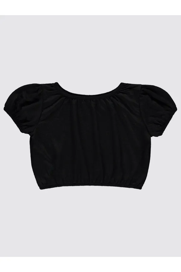 Kız Çocuk Tişört 10-13 Yaş Siyah - Paket