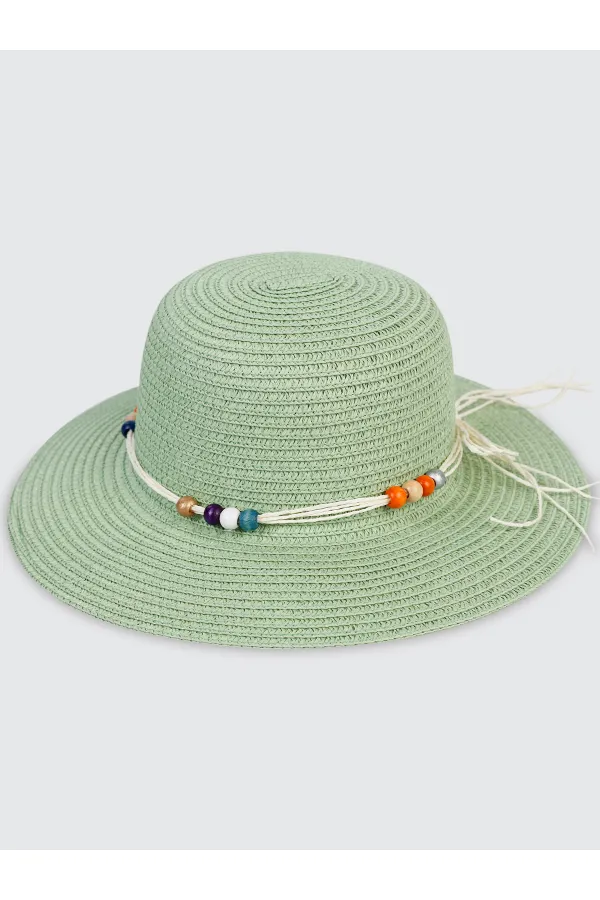 Kız Çocuk Şapka Bere 6-9 Yaş Çağla Yeşili - Paket