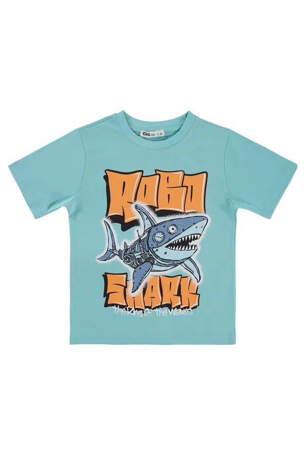 T-shirt garçon KM 2-5 ans Menthe foncée - Lot
