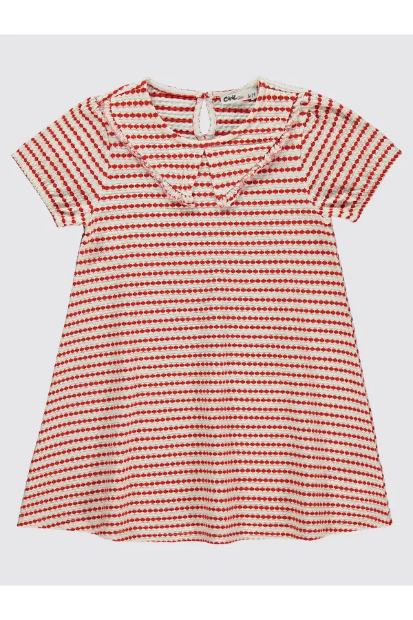 Ensemble gilet et robe corail pour fille de 6 à 9 ans -