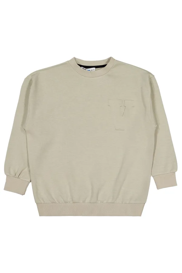 Erkek Çocuk Sweatshirt 10-13 Yaş Taş Rengi - Paket