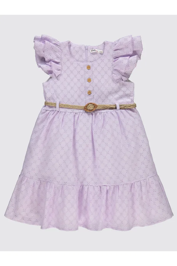 Kız Çocuk Jile ve Elbise 6-9 Yaş Lila - Paket